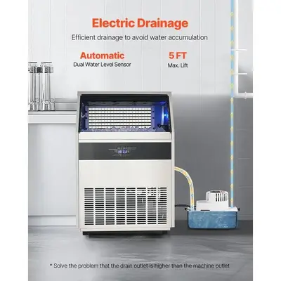 440lbs/24H Commercial Ice Maker Machine, 130lbs Storage Capacity Ice Maker - WARRANTY - BRAND NEW