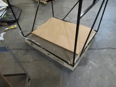 Welded Black Metal Frame Built to Fit Onto Pallets with Angled Roof - Perfect for Projects