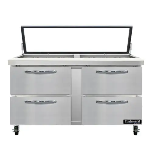Continental SW60N24M-HGL-D 60" Sandwich/salad Prep Table W/ Refrigerated Base, 115v