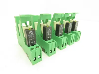 Phoenix Relay w/Base 12-24VDC Din Rail Mount Lot of 5