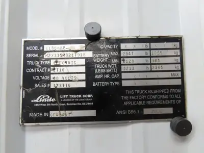 Linde 000.946.07.63 Electric Forklift LCD Guage Dash Display Module Off E18C-02