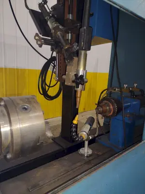 12" ITW WELDING AUTOMATION LATHE, WITH MILLER WELD CONTROLLER & MILLER XMT 304 SERIES ARC WELDER: YOBRO #24402