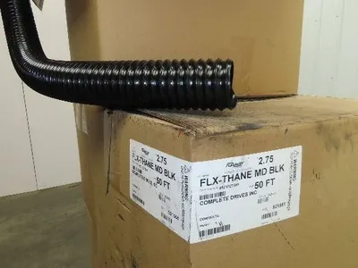 Flexaust Flx-Thane 2.5"x 50' Urethane Wire Flex Hose Air Dust Fume Vacuum Black