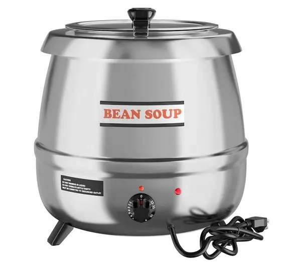 11 Qt. Round Stainless Steel Countertop Food / Soup Kettle Warmer - 120V, 400W