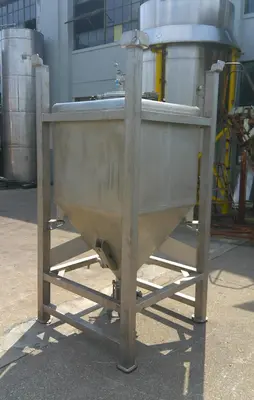 SPC9195  Tank 225 gallon Schafer Container Systems liquid tote, Stainless Steel