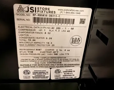 1-0705 JSI Self Contained Refrigerated 4 Piece Produce Island