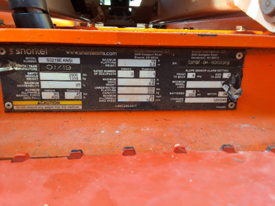 Used 2019 Snorkel S3219E Manlifts North Carolina US | Stack Equipment #1502678
