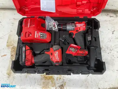 Milwaukee M18 Fuel 1/2” Hammer Drill/Driver and 1/4” Impact Kit with Battery and Rapid Charger, New
