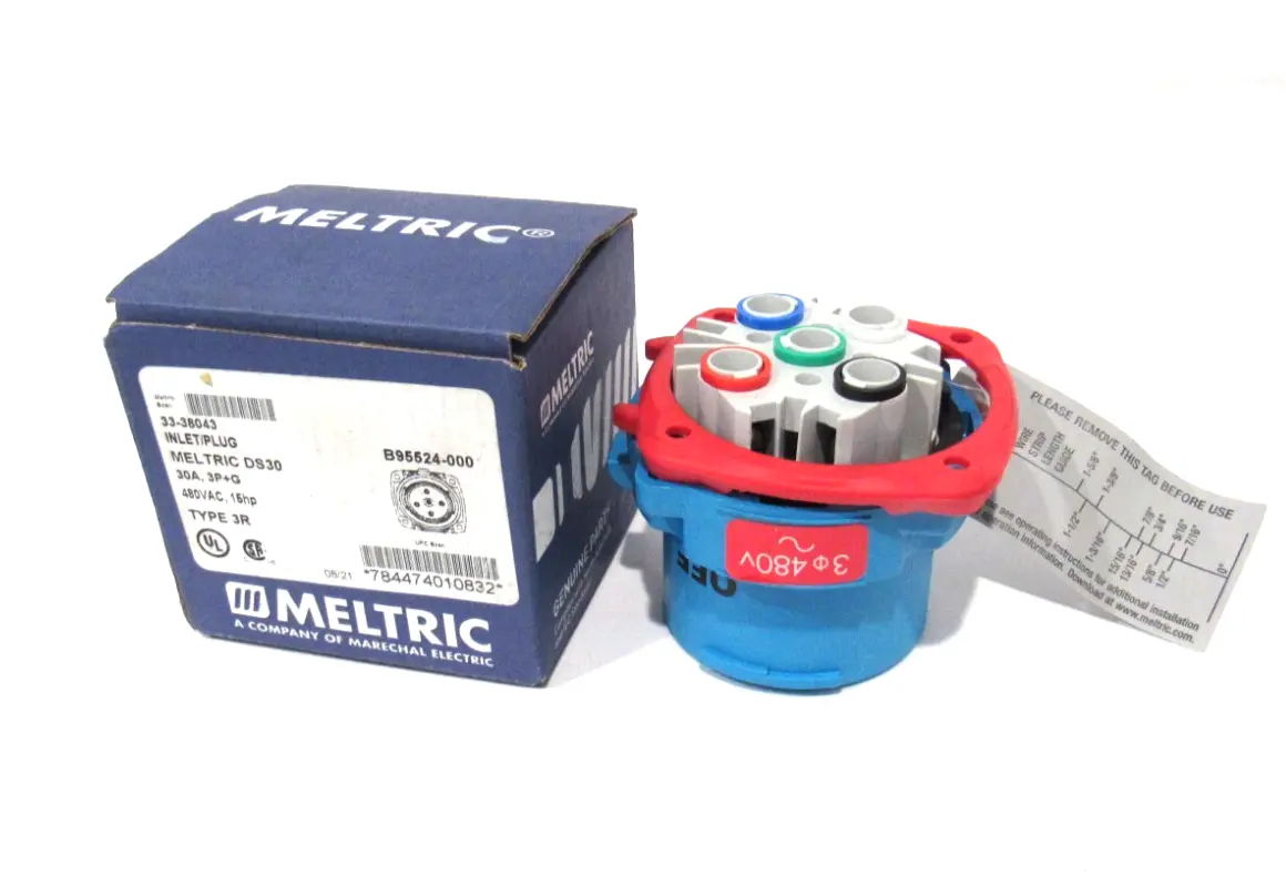 NEW MELTRIC 33-38043 INLET/PLUG 3338043