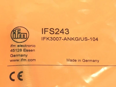 IFS243, IFK3007-ANKG/US-104 | ifm IFS243 Inductive Proximity Sensor 10-30VDC IFK3007-ANKG/US-104 - New