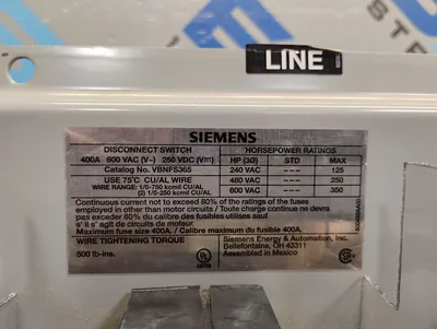 SIEMENS VBNFS365 Electrical/PLC/Automation | ESS Industrial Equipment Sales (2)