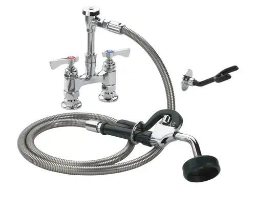 Krowne 19-204L 10 1/2"H Deck Mount Pre Rinse Faucet - 1 3/5 GPM, Base with Nozzle