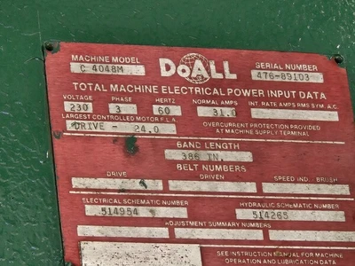 Used 1990 DOALL C4048M Horizontal Dual Column Band Saws California US | TNT Industrial #1276210
