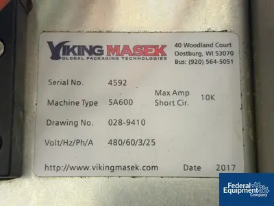 Used Viking Masek Viking Masek Multi-Lane Stick Pack/Sachet Vertical Form Fill & Seal Packaging Machine, Model SA600 Vertical Form Fill Sealing Machines (VFFS) Ohio US | Federal Equipment Company #1370930