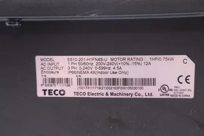TECO-WESTINGHOUSE E510-201-H1FN4S-U FREQUENCY INVERTER STOCK #2792
