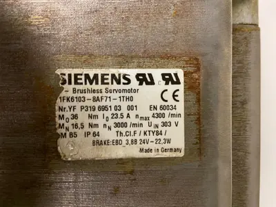 Used SIEMENS 1FK6103-8AF71-1TH0 Motors (misc) | Surplus Asset Holdings #1204716