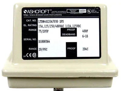 NEW ASHCROFT 390C134-14 TEMPERATURE SWITCH LTDN4GG20A7030-XFS 390C13414