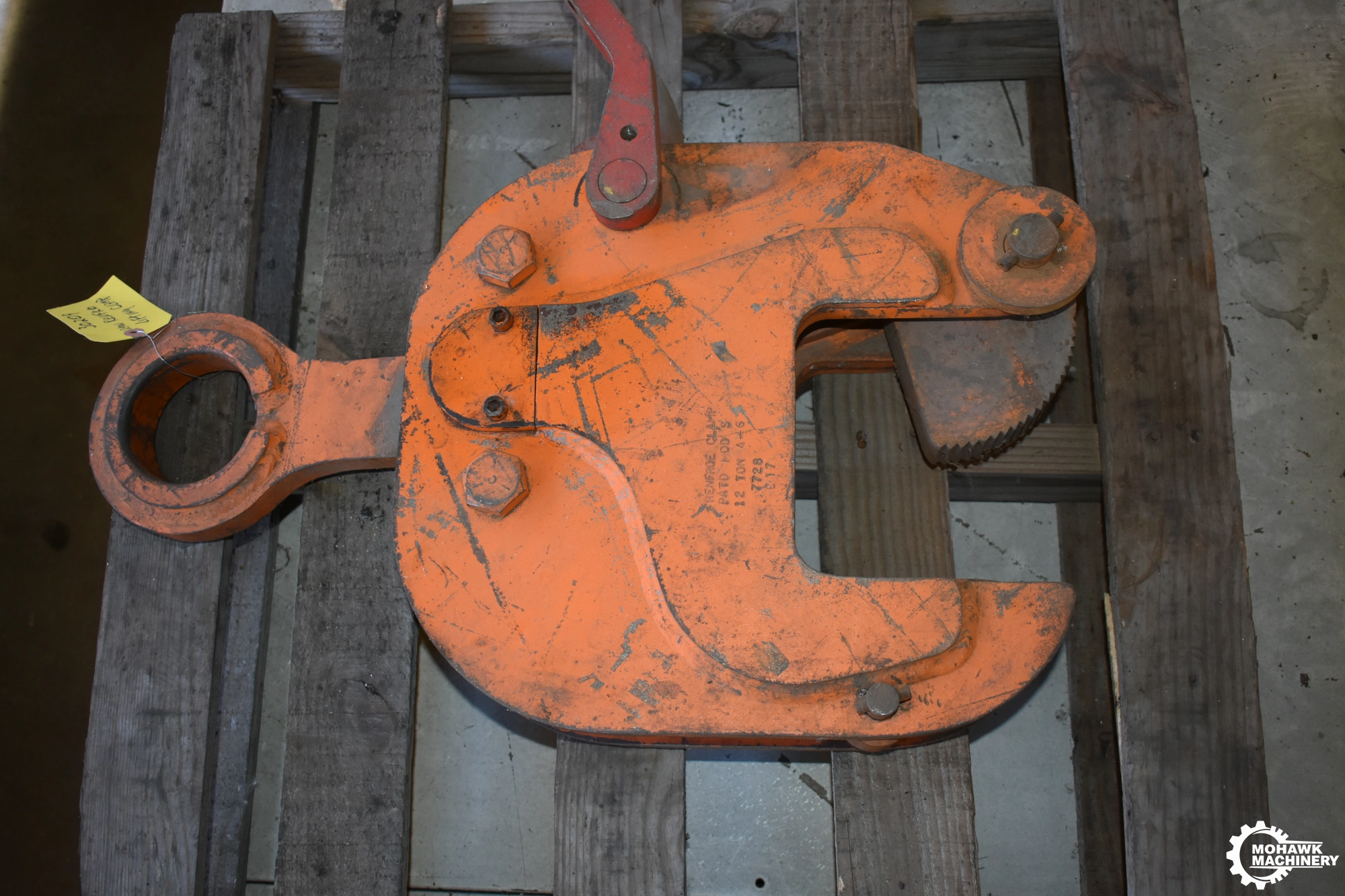 12 TON RENFROE "MODEL S" LOCKING-TYPE VERTICAL PLATE LIFTING CLAMP