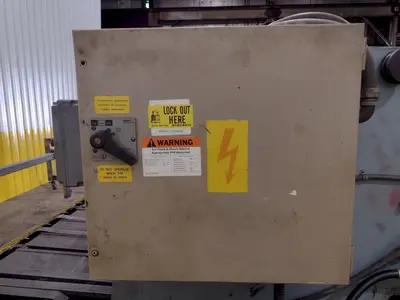 13' x 1/4" AMADA MODEL #M-4065 MECHANICAL POWER SQUARING SHEAR, FRONT GUAGING, CONVEYOR & STACKER: STOCK #19272