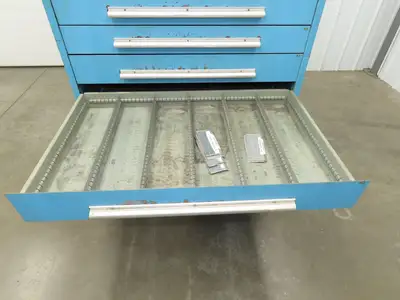 Nu-Era Modular Tool Storage Cabinet 10 Drawer 45x28x61" Stanley Vidmar Blue