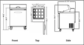 45-0111 Single Door Mega top Prep Table-Self Contained