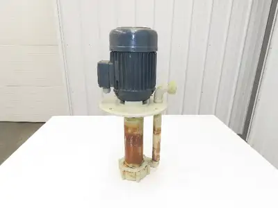 Flux-Geraete Plastic Centrifugal Immersion Pump 1.1kw 3360rpm 230/460V 12" Depth