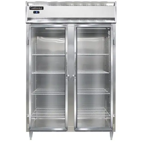 Continental D2FSNSAGD 52" Designer Line Two Section Reach In Freezer, (2) Left/right Hinge Glass Doors, 115v