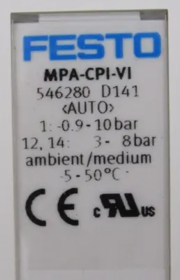 NEW FESTO MPA-CPI-VI VALVE MANIFOLD VMPA-CPI-EPL-GU 32P-SGQ-N-MBB-GGLL 546280