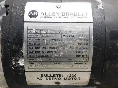 Allen Bradley 1326AB-B3E-11 AC Servo Motor 3.8 kW 3000RPM 153LB.IN. Used
