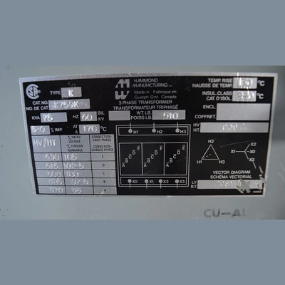 Hammond 75 kVA Transformer