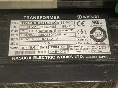 New | in-Stock KASUGA DVS600UTE1500 Miscellaneous Equipment (Electrical & Power) | Surplus Asset Holdings #1194658