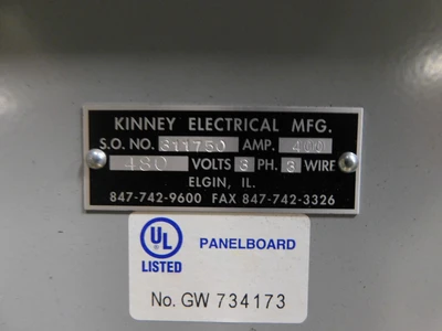 Used KINNEY ELECTRICAL 311750 Electrical Panels Ohio US | Equipment Recovery Corp. #1330146