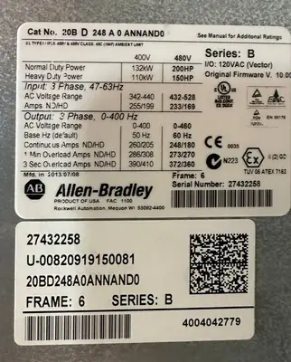 Allen Bradley 20B-D-248-A-0-ANNAND0 /B 20BD248A0ANNAND0 (8.5.4)