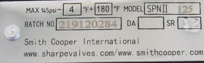 NEW SHARPE SPNII-125 ACTUATOR VALVE 3" MDL 2004 SPNII125 50116