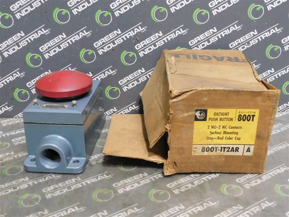 Allen Bradley 800T-1T2AR Oiltight Push Button Ser. A 300VAC/DC Bull. 800T New
