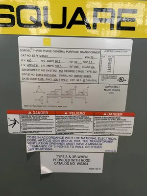 USED 2011 SQUARE D EE75T2464H
