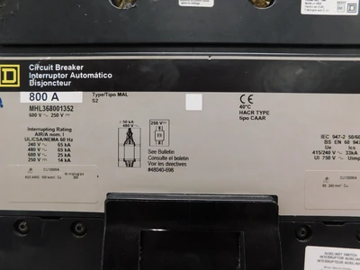 Used Square D MHL368001352 Circuit Breakers Ohio US | Equipment Recovery Corp. #1331129