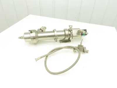 Baldewien NA Sanitary Mixing Valve Assy Pneumatic Plunger Btm 3" Body Dia x 22"