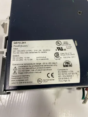 PULS QS10.241 DIN Rail DC Power Supply 24-28VDC 9-13.5A 100-240VAC