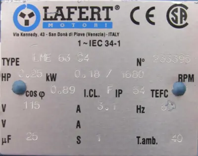 NEW LAFERT LME-63-C4 GEAR MOTOR MVF-44F1 LME63C4