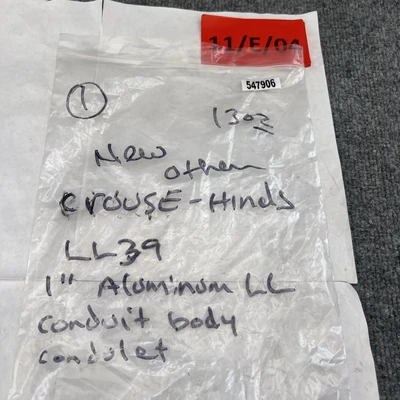 New | in-Stock Crouse-Hinds LL39 Electrical Fittings California US | Davliegogo LLC #1706587
