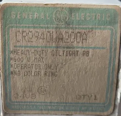 GE CR2940UA200A OILTIGHT PUSHBUTTON. Loc4E17