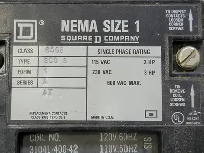 USED SQUARE D 8502-SC05