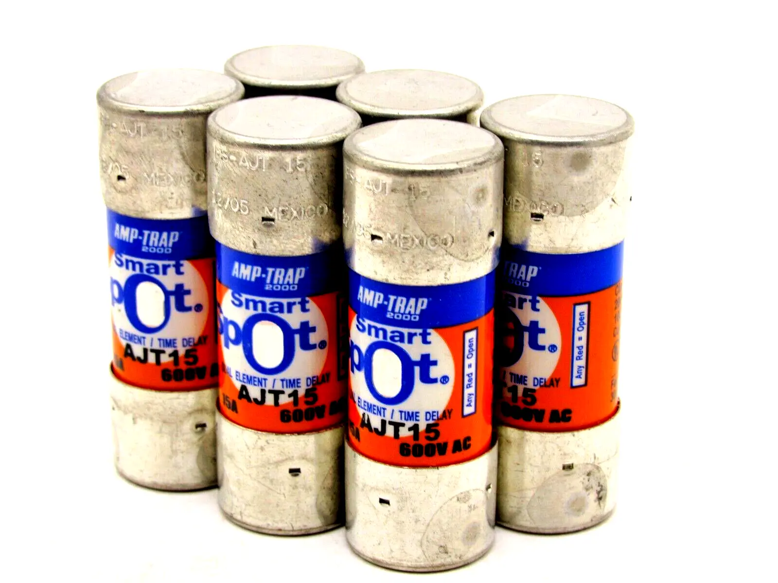 NEW LOT OF 6 FERRAZ SHAWMUT AJT15 FUSES