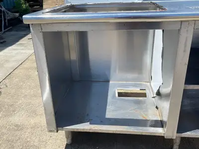 Used Falcon Restaurant Supply Used 79"x 30" Stainless Steel Beverage Drink Station with Sink and Drip Tray Drain - SS1 Underbar Equipment Illinois US | Falcon Restaurant Supply #1376124