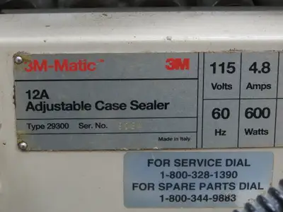 3M-Matic 12A Carton Sealer Adjustable Case Sealing System 115V Top Taper