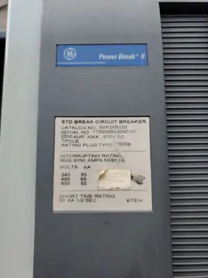 USED GE SSF20B220 STD Break Circuit Breaker, 2000A, 600VAC