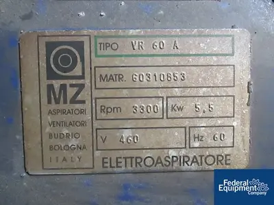 USED MZ Aspiratori 7.4 HP MZ Aspiratori Blower, Model VR 60 A, C/S