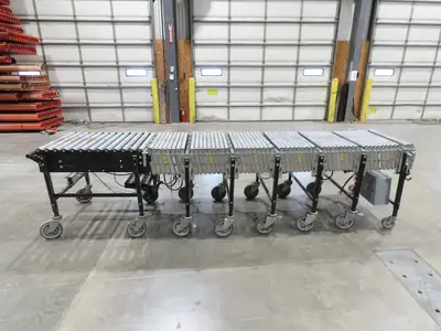 Best Flex 30"x 22' Expandable Power Roller Conveyor 36" Accumulation Zones 120V
