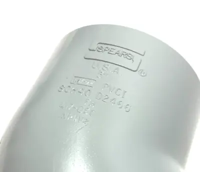 New | in-Stock Spears Elbow Slip Socket Fitting 5", 45-Degree Painted Gray SCH40 Plumbing Equipment Michigan US | Maverick Industrial Sales #1397477